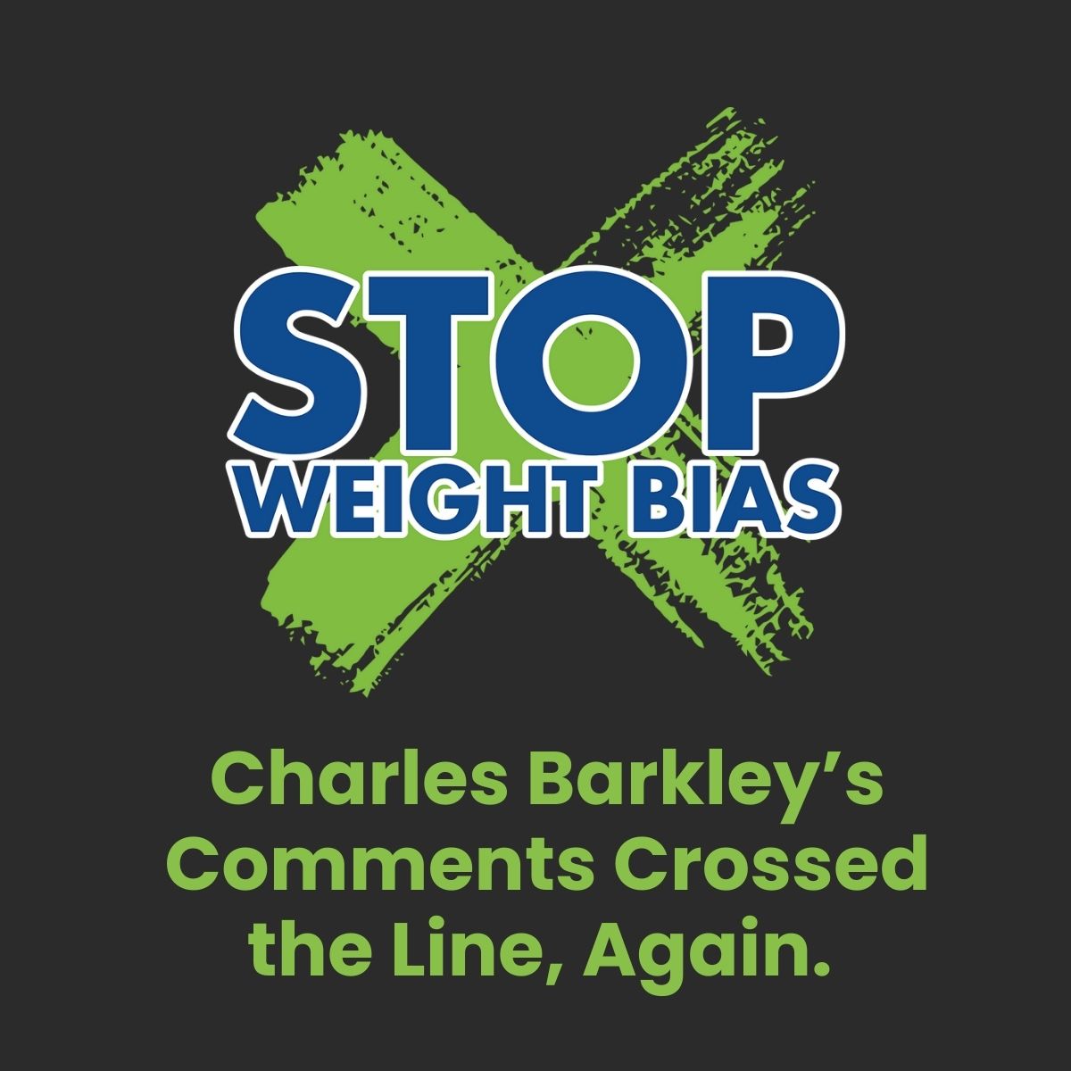 During Jamfest at the Final Four, Charles Barkley mocked women in San Antonio—once again using his platform to make harmful comments about body size.

Send a message to his agents, TNT, and the NCAA. Let them know this behavior isn’t okay: bit.ly/43KqyNi
