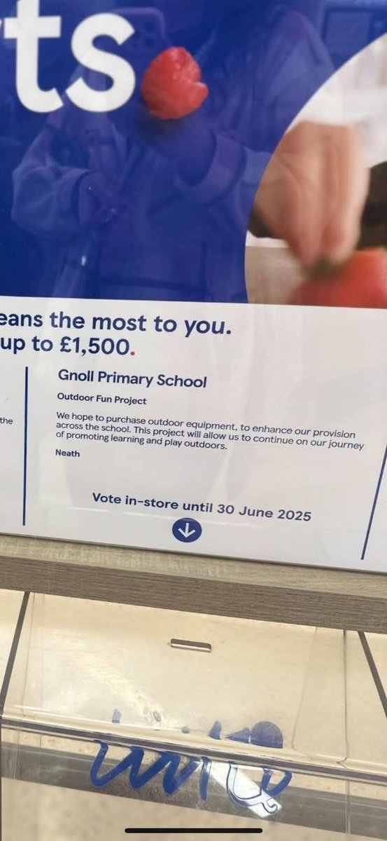 Don't forget to put your blue tokens in the slot for Gnoll Primary at Neath Abbey Tesco #everytokencounts