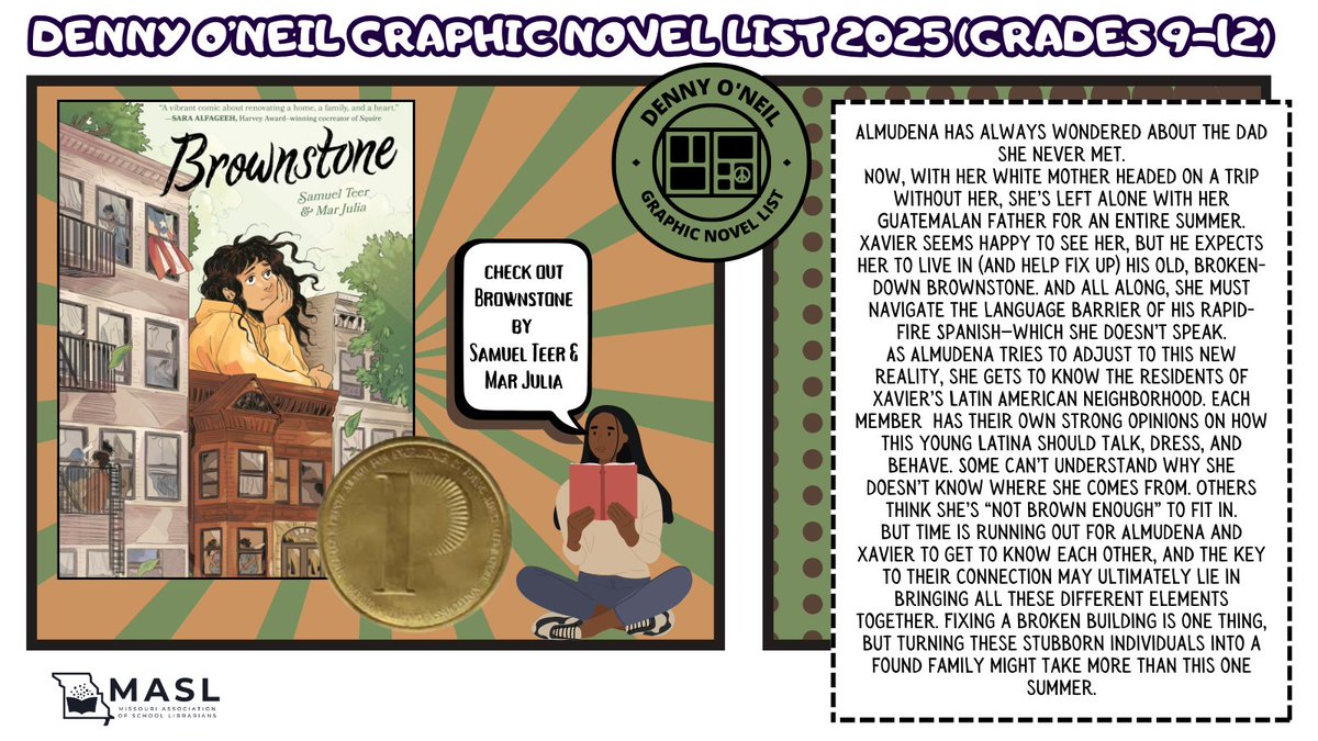 Denny O'Neil Graphic Novel List (@doneil7415) on Twitter photo Check out these 4 featured books from MASL's 2025 Denny O'Neil Graphic Novel Lists! Congrats to the authors, illustrators, and pubs!
<a href="/MASLOnline/">MO School Librarians</a>
#maslsc #graphicnovel <a href="/versifybooks/">Versify Books</a> <a href="/marjujubaa/">Marjulia ☀️</a> <a href="/HarperCollins/">HarperCollins</a> <a href="/ohtruth/">Ruth Chan</a> <a href="/MacKidsBooks/">MacKids Books</a> Check out these 4 featured books from MASL's 2025 Denny O'Neil Graphic Novel Lists! Congrats to the authors, illustrators, and pubs!
<a href="/MASLOnline/">MO School Librarians</a>
#maslsc #graphicnovel <a href="/versifybooks/">Versify Books</a> <a href="/marjujubaa/">Marjulia ☀️</a> <a href="/HarperCollins/">HarperCollins</a> <a href="/ohtruth/">Ruth Chan</a> <a href="/MacKidsBooks/">MacKids Books</a>