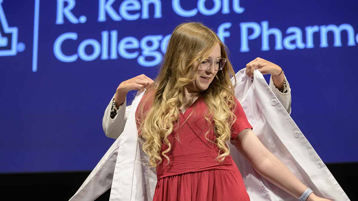 UAZHealth's tweet photo. On April 4, the @UAZPharmacy class of 2026 celebrated its transition from academic coursework to advanced clinical training during the annual white coat ceremony at Centennial Hall. More photos: https://t.co/6E5rArT6Fx https://t.co/kVFkbUJ8H1