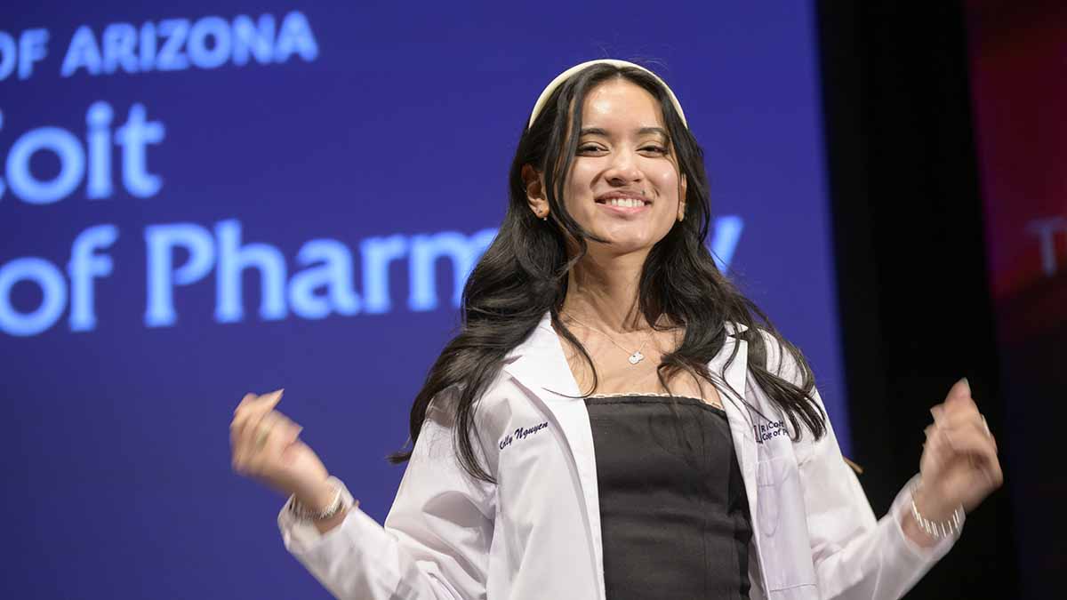 UAZHealth's tweet photo. On April 4, the @UAZPharmacy class of 2026 celebrated its transition from academic coursework to advanced clinical training during the annual white coat ceremony at Centennial Hall. More photos: https://t.co/6E5rArT6Fx https://t.co/kVFkbUJ8H1