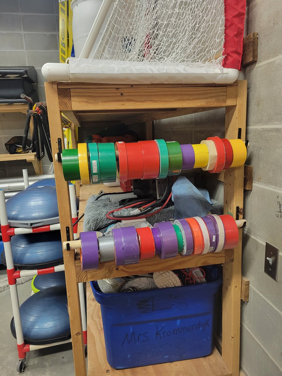 GarfieldPhysEd's tweet photo. Another #PEHack from @physedreview here is my version for storing floor tape. #physed https://t.co/ILMNZIZ0wy