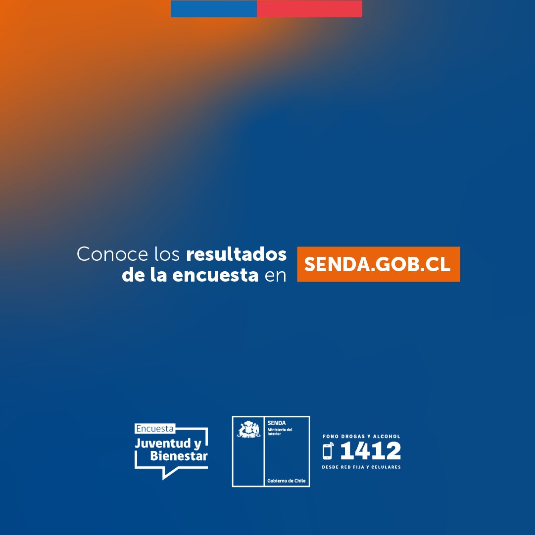 Senda_gob's tweet photo. ¿Cómo se siente la juventud hoy en Chile? La Encuesta de Juventud y Bienestar nos muestra datos sobre esto y muchos otros aspectos sobre ellas y ellos. Revisa los principales resultados de este estudio en nuestro sitio web:

👉 https://t.co/aJ0QR22p9d https://t.co/ZhSet7FSX8