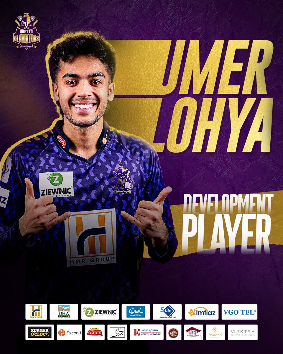 husnain19X's tweet photo. 🚨 Umer Lohya Quetta Gladiator introduced his development player for HBL PSL X.

#PSL2025 https://t.co/NyZbnDVv6l