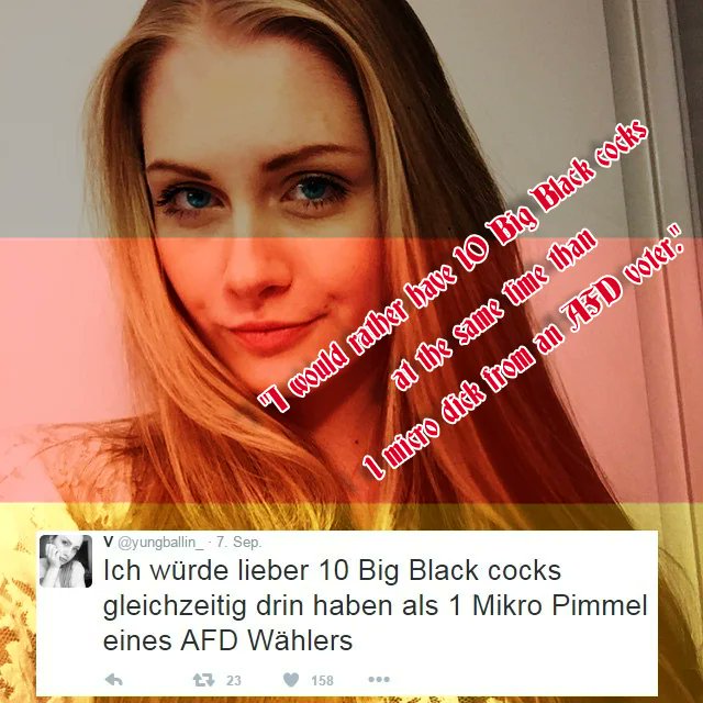 Deutsche Frauen wählen lieber BBC als AFD. #Bnwo #mnwo #bbc #eurabia #whiteboy #snowbunny