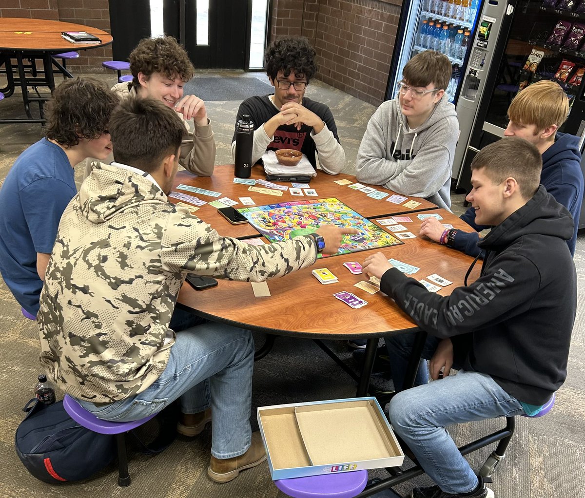 AHSLantz's tweet image. After a week of planning for, practicing, and doing mock job interviews, we ended the week playing the game of Life. Lots of collaborating, problem solving, reading directions, socializing and laughing 🐝