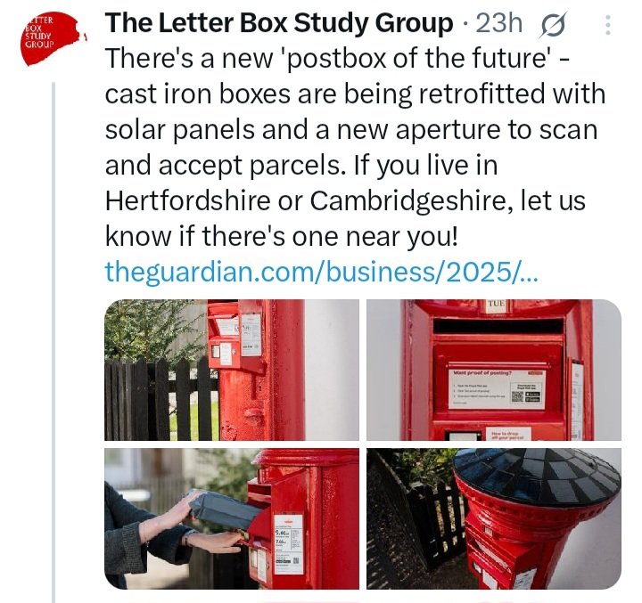 Those "solar panelled" letterboxes do exist,  my niece says it was on their news...