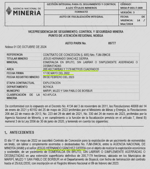 JuanPoe's tweet photo. El "Zar de las Esmeraldas" Hernando Sánchez aparece como jefe de un Cartel del narcotráfico para las autoridades de Australia y en Col la Fiscalía no le puso un dedo. El Gob Duque le dio una concesión de 205 hectáreas y 7179 Mt2 para explotar esmeraldas. ¿Qué dicen Uribe y el CD? https://t.co/ckANZt4iKd