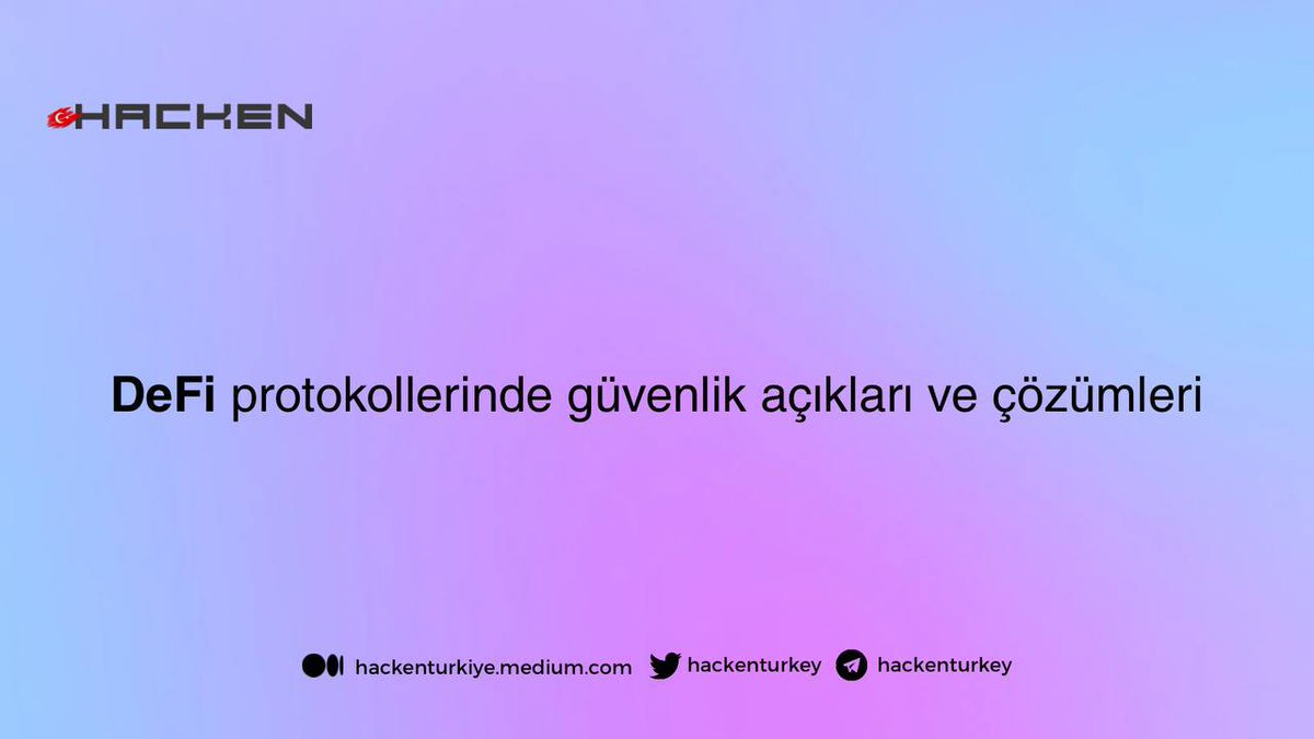 hackenturkey's tweet photo. Kod çalıştığı sürece güvenlidir, ama denetlenmiş kod hayatta kalır.

Hacker olmanız için kodlama bilmenize gerek var mı? 
#DeFi platformlarında güvenlik açıkları ile bunlarla nasıl başa çıkılabileceği konusunda bilgilendirici makalemizi okumanızı şiddetle tavsiye ederiz.

Daha güvenilir bir #Web3 için hep birlikte.

👉 https://t.co/62kOQEETuk
