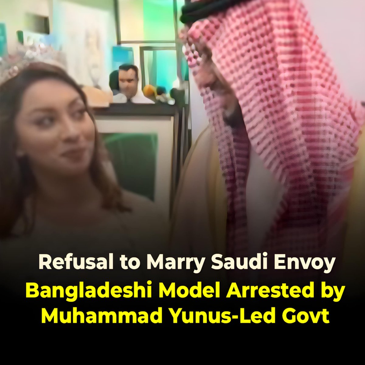 CrackPlatoonBD's tweet photo. Winner of "Miss Earth Bangladesh 2020," model Meghna Alam, was forcibly taken from her home after individuals identifying themselves as officers from Vatara Police Station broke down her door. Initially, the police denied the incident, but after public outcry on social media, they claimed she was detained under the "Special Powers Act." Meanwhile, criticism has erupted on Facebook over the Nobel Laureate Prof. Yunus-led government's failure to protect its own citizen and the imprisonment of her without any proven crime.