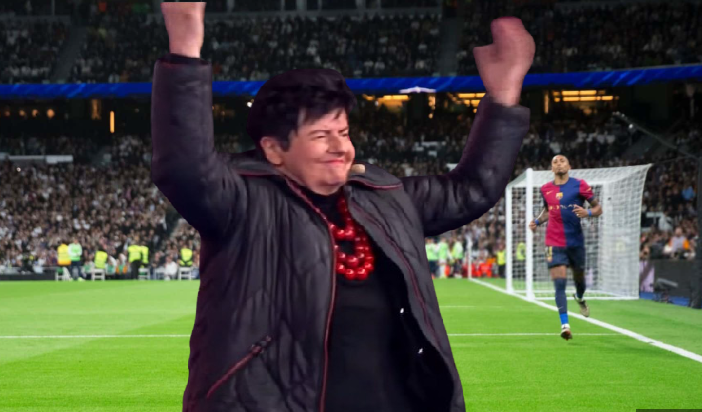 HarDzik_'s tweet photo. Joanna Senyszyn po strzeleniu zwycięskiego gola w 96 minucie przeciwko Realowi Madryt na Estadio Santiago Bernabéu. Aura #debata https://t.co/sqrMrf1qMH