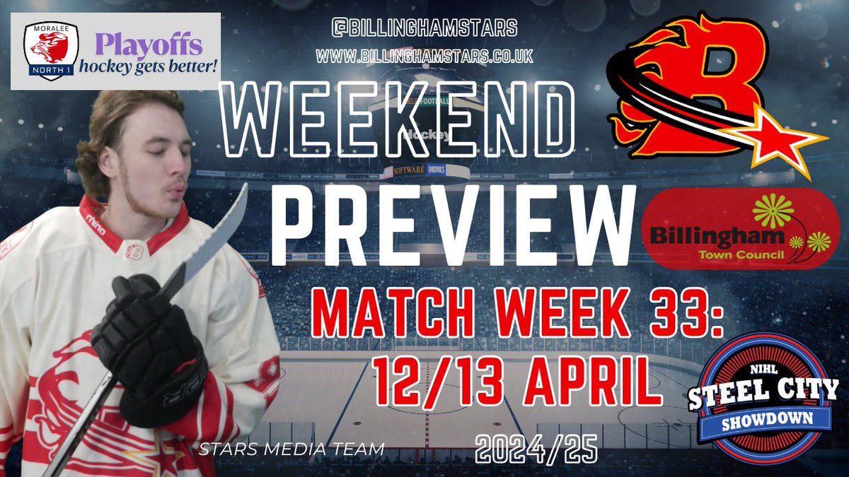 billinghamstars's tweet photo. ⚪️🔴 PREVIEW: MATCH WEEK 33 🔴⚪️

💫 Billingham Stars 🆚 Blackburn Hawks 🦅 
🏆 NIHL Moralee Playoff Final
📍 IceSheffield
🗓 Saturday 12th April
🕟 4.45pm

🔗 https://t.co/yIHnwtby3g 

#StarsMediaTeam https://t.co/805Tlc1vP4
