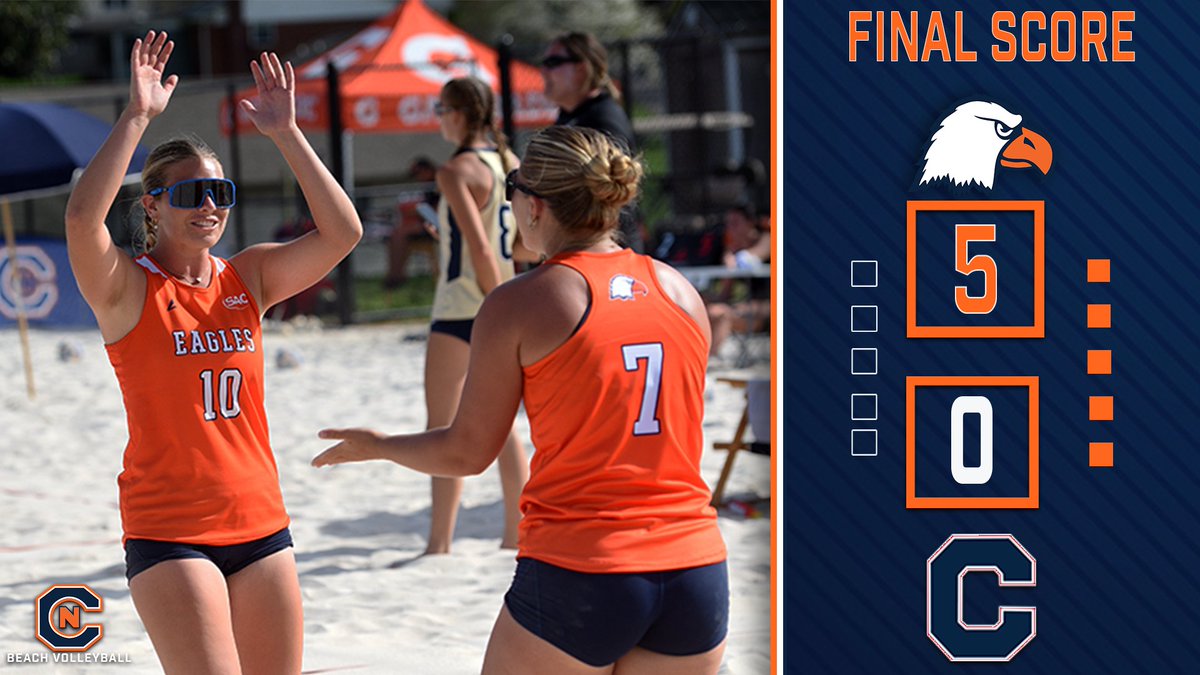 SWEEP. SWEEP.🧹🧹

The Eagles complete the sweep of both Erskine and Catawba going 5-0 in both matches😤

<a href="/cnbeachvb/">Carson-Newman University Beach Volleyball</a> x #Talonsup
