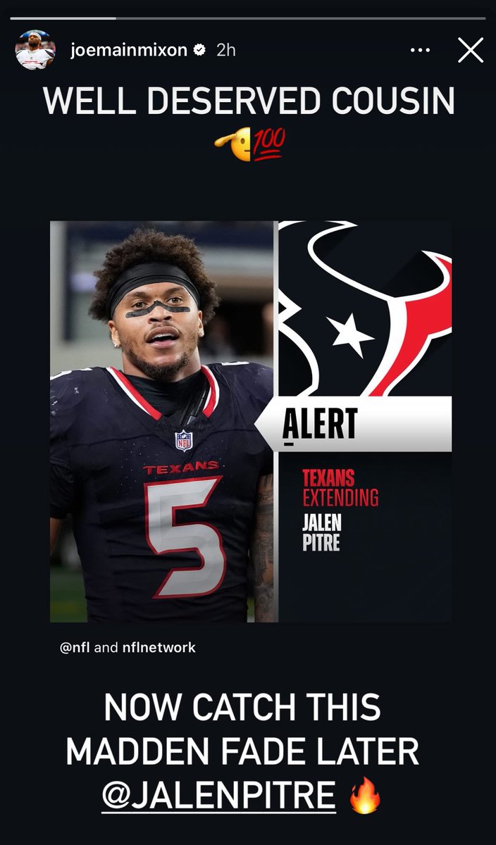 JacobBarzilla's tweet photo. Texans Players react to the new Jalen Pitre extension:

JP5 a favorite in the locker room for sure if you couldn’t tell already 😂 https://t.co/HWF39rXSyH