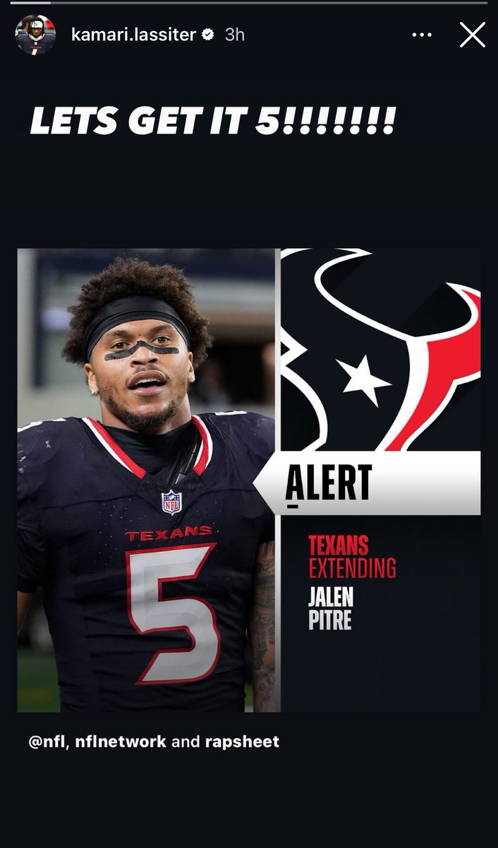JacobBarzilla's tweet photo. Texans Players react to the new Jalen Pitre extension:

JP5 a favorite in the locker room for sure if you couldn’t tell already 😂 https://t.co/HWF39rXSyH
