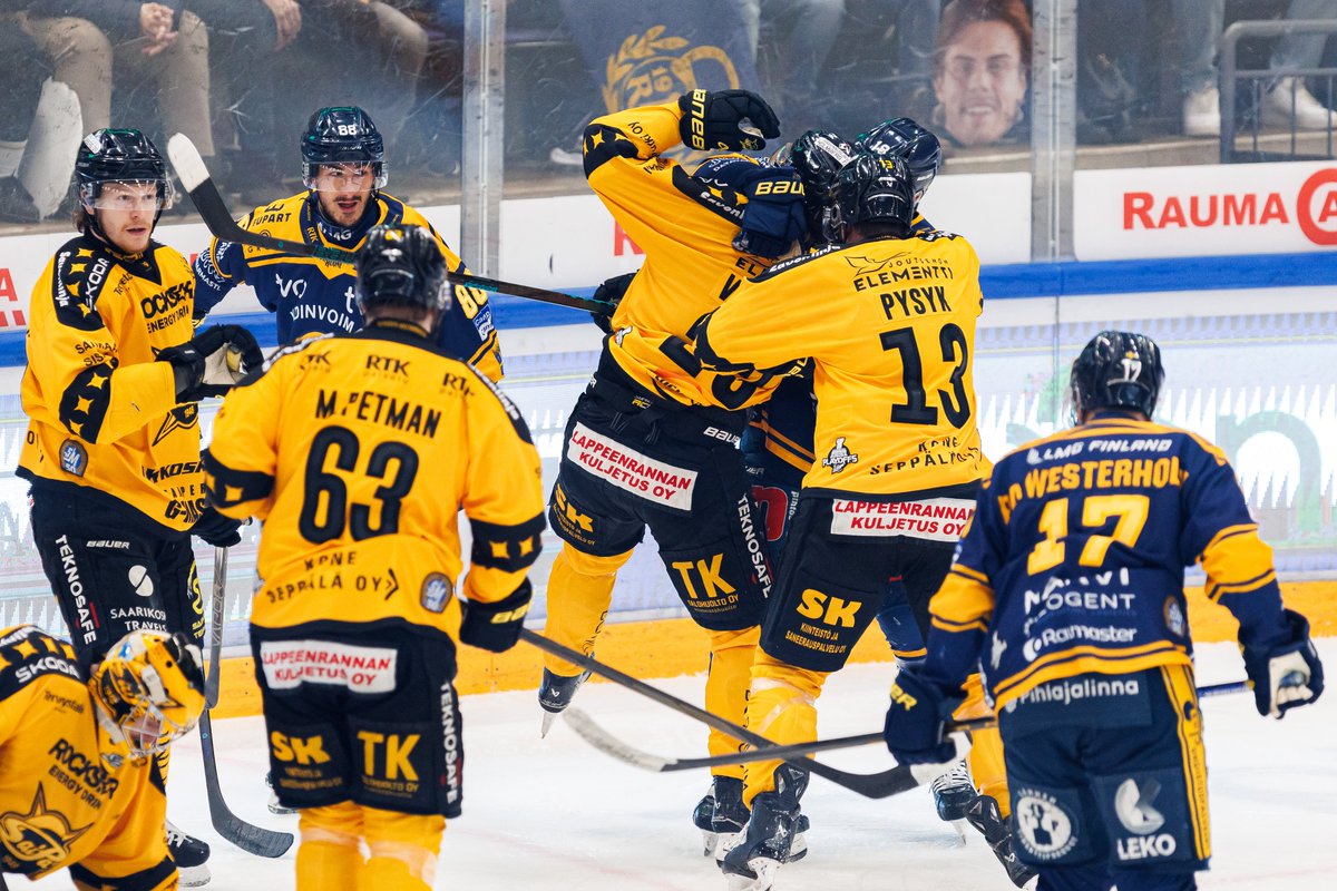Liiga_SaiPa's tweet photo. Juttu selvä! SaiPa voittaa 2-1!

SaiPa johtaa ensimmäistä kertaa seurahistoriassaan välieräsarjaa!

#SaiPa #Liiga https://t.co/yu6lfDERJ2