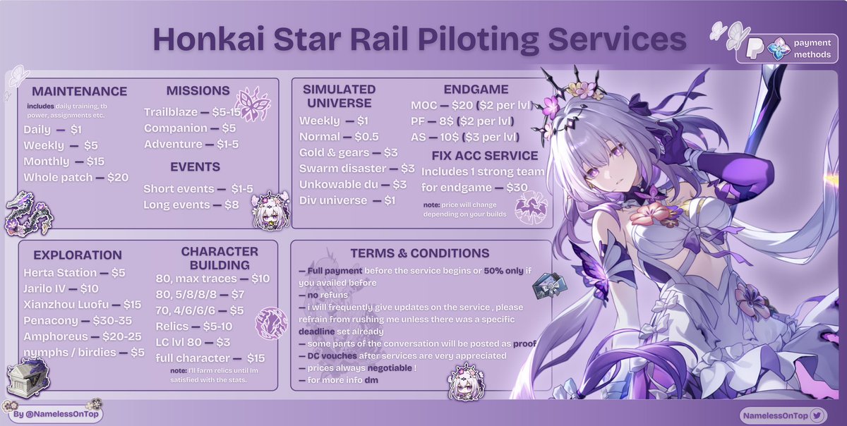 NamelessOnTop's tweet photo. Hii , I’m nameless I offer quick &amp; efficient piloting services if you have trouble with exploration , missions, endgame etc .. don’t worry I will help you out ! 

⟢ Dm or fill the google form to avail !
⤷https://t.co/vCjFVpIlpP…
⤷ Proofs below

#hsrtwt #hsr #hsrpilot https://t.co/Q16Gpco8FS