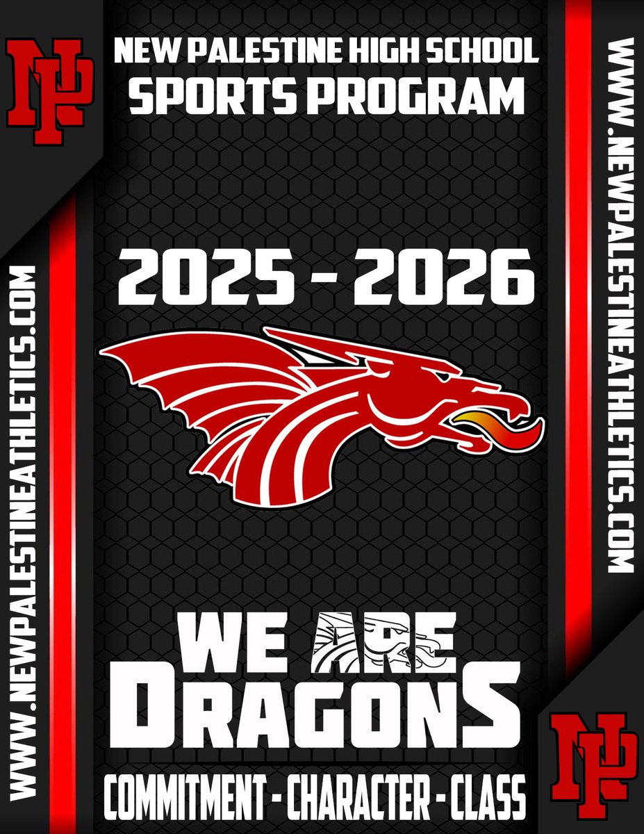 CoachLarge's tweet photo. Congrats to Ryan Haines &amp; Maizy Haynes for winning the 2025-26 Sports Program Cover Design Contest! They will each receive $100 &amp; their designs will be featured on our Sports Programs next year! Special thanks to @NPHSBoosters for sponsoring this project! #NewPalProud @VoelzJames https://t.co/Ll7gHB5fob