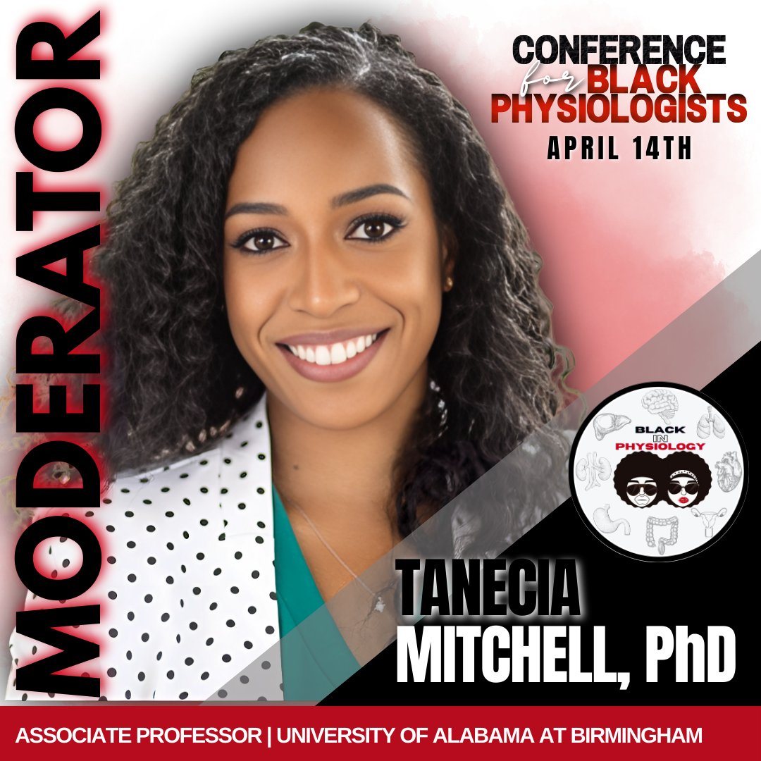 Black in Physiology (@blackinphysio) on Twitter photo Excited to have Dr. Tanecia Mitchell (<a href="/drtmitchell/">Tanecia Mitchell, PhD</a>) serving as the moderator for Day 2 of #C4BP2025 on April 14!
It's all about the science:
🎤 Keynote Presentation
🏆 PEEPs and Ijeoma Obi Awardees Talks
đź§Ş Trainee Oral Competition
Register: us06web.zoom.us/webinar/regist… Excited to have Dr. Tanecia Mitchell (<a href="/drtmitchell/">Tanecia Mitchell, PhD</a>) serving as the moderator for Day 2 of #C4BP2025 on April 14!
It's all about the science:
🎤 Keynote Presentation
🏆 PEEPs and Ijeoma Obi Awardees Talks
đź§Ş Trainee Oral Competition
Register: us06web.zoom.us/webinar/regist…