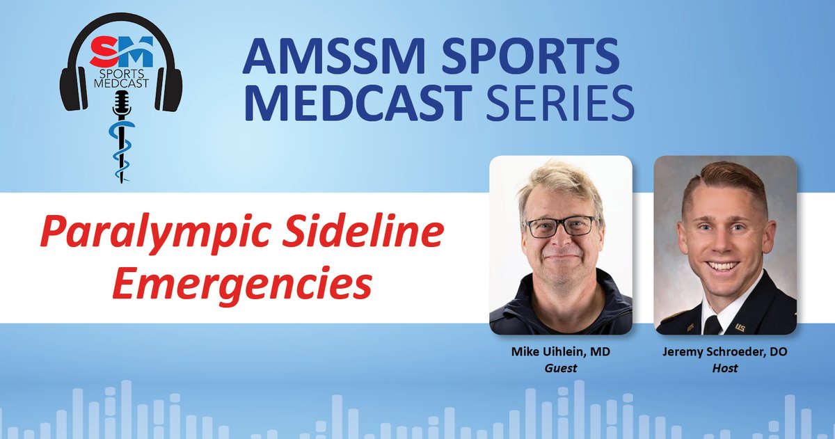 🎧 NEW SPORTS MEDCAST EPISODE! 🎧

Dr. Mike Uihlein gives a glimpse into his upcoming main stage presentation at #AMSSM2025 about Paralympic Sideline Emergencies.

➡️ Listen here or wherever you get your podcasts.

amssm.podbean.com/e/paralympic-s…