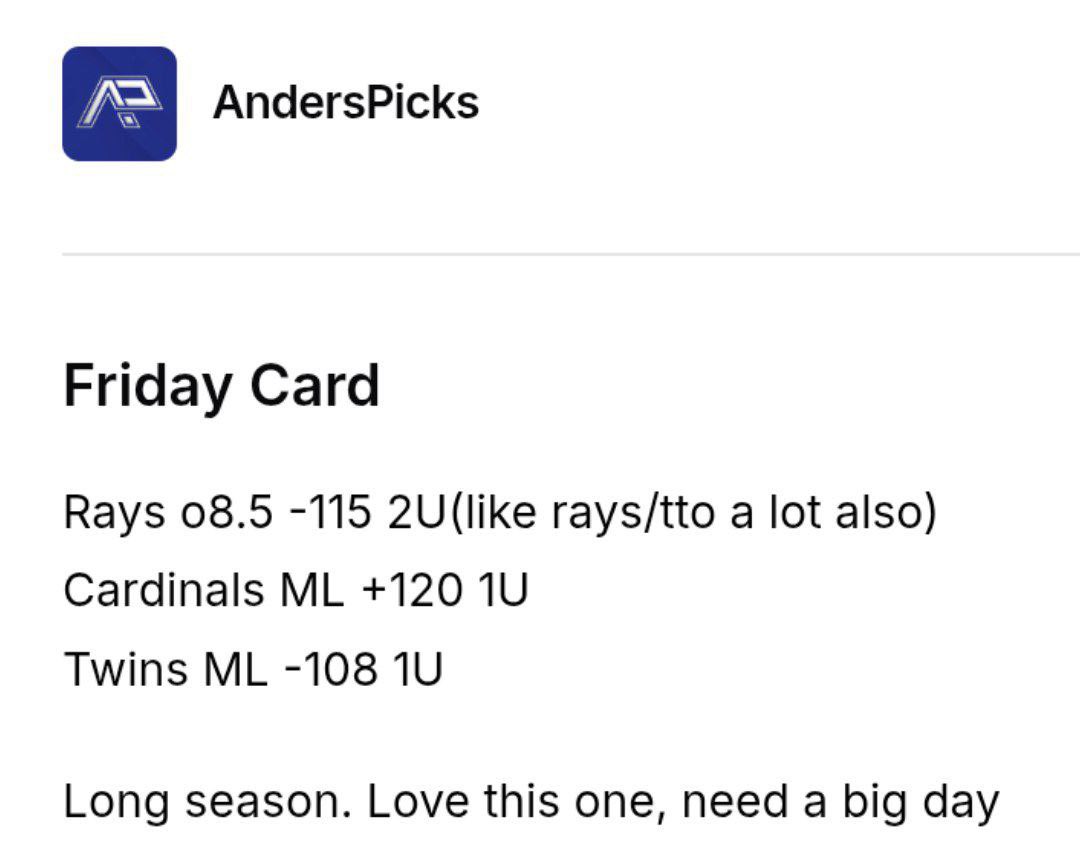 allcappersfreee's tweet photo. #Anderspicks 
#NickyCashin 
#ChefsBestBets 
#ParlaySafari https://t.co/pWJKJU9TXP