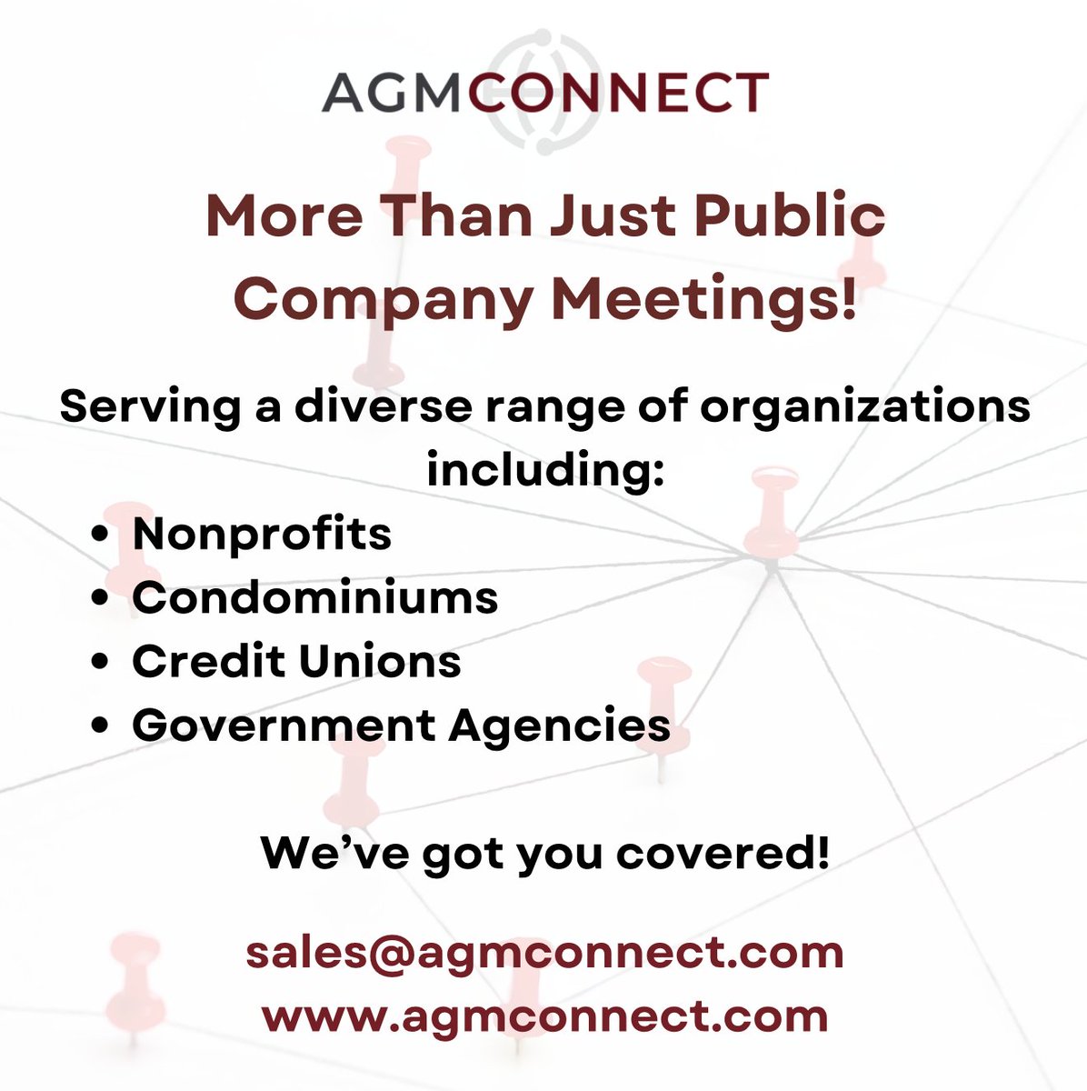 agm_connect's tweet photo. At AGM Connect, we’re not just about hosting meetings for public companies—we serve a diverse range of organizations! 

No matter your goals, we make sure your meetings run smoothly, with all the tools and support you need for success.

#AGMConnect #HybridSolutions https://t.co/r22uboHWA0