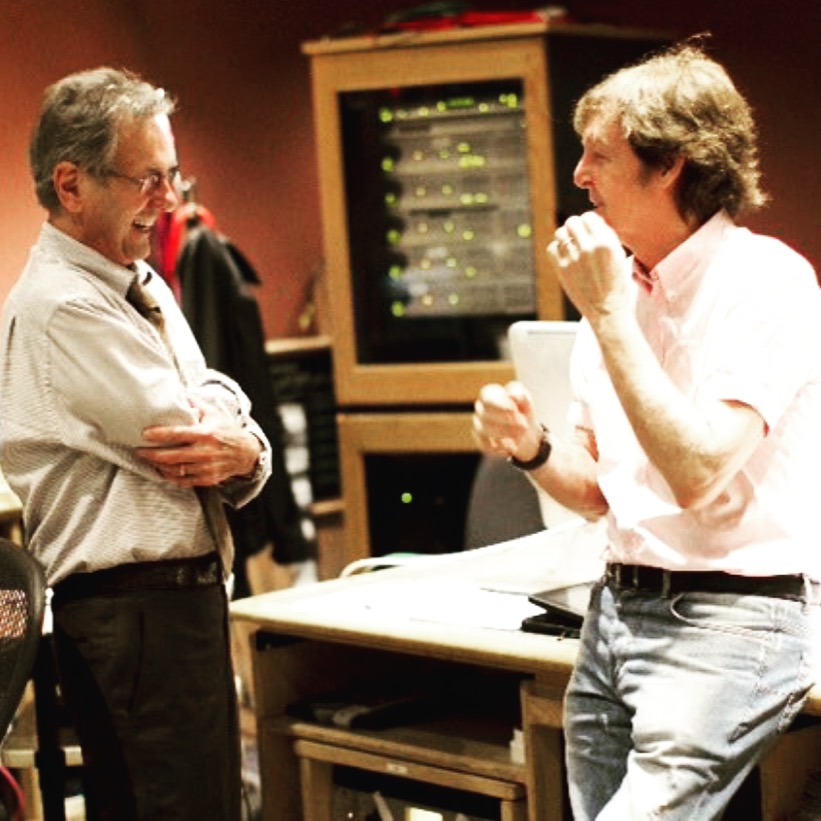 Today we're thinking about the incredible #AlSchmitt. Here he is pictured in Studio C mid-convo with the legend, @paulmccartney!