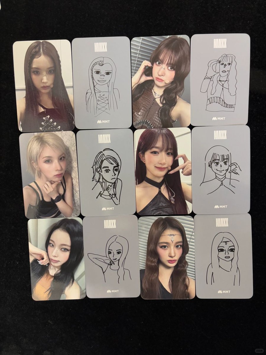 NMIXXBRASIL's tweet photo. ARTISTAS! NMIXX desenhou suas selfies no verso do photocard da MMT.

#NMIXX #엔믹스 @NMIXX_official https://t.co/383WDDTtkK
