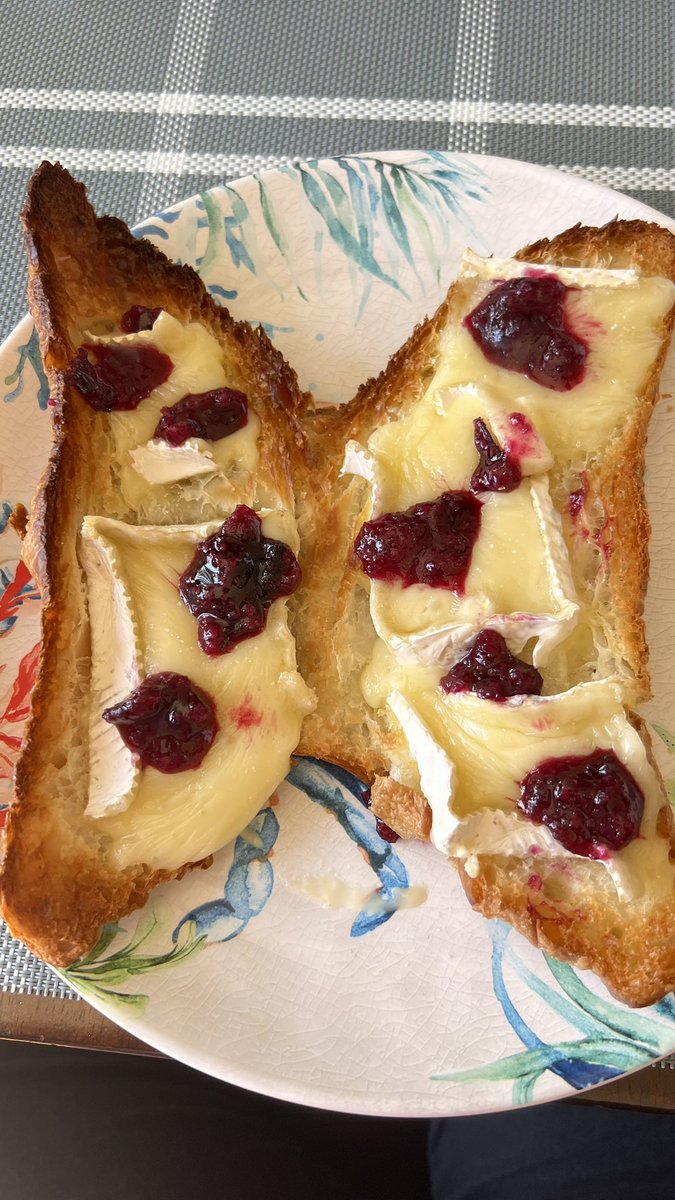 b1rthdaycand1e's tweet photo. toasted brie and homemade jam on a butterflied croissant with a little bit of sea salt for breakfast 🙂‍↕️ https://t.co/CVeGHKEduF