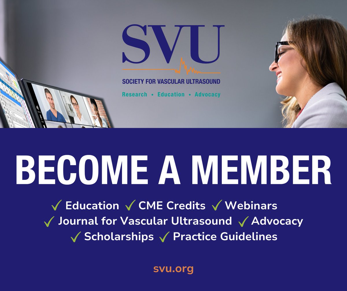 Join SVU for access to essential resources to help make your voice heard in the ultrasound community and enhance your professional ultrasound career!

Learn more and join today 👉 zurl.co/5lx7Y

#SVU #vascularultrasound #SVUmember