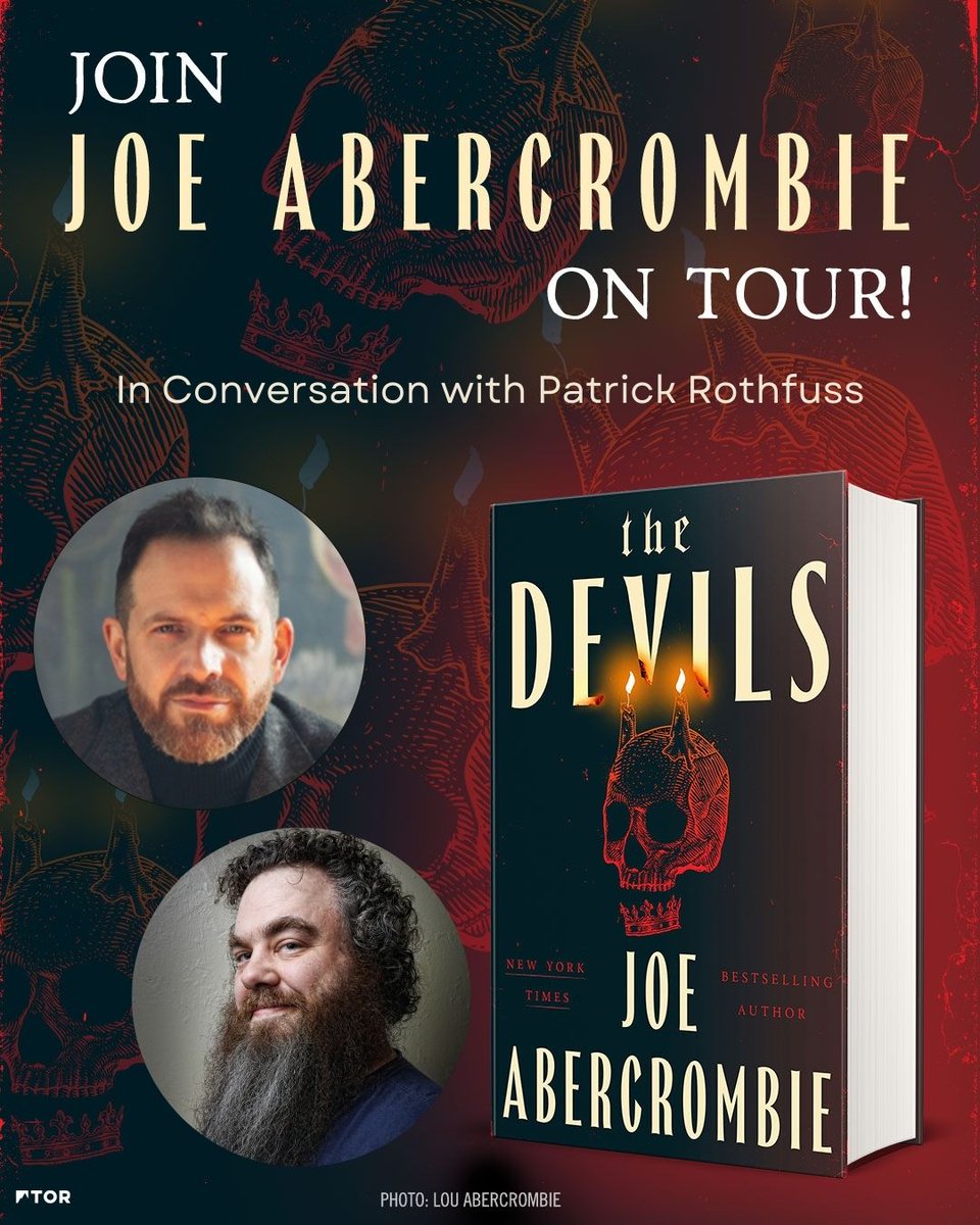 torbooks's tweet photo. Chicago! Care to join #TheDevils squad? 😈 @AndersonsBkshp is hosting author @LordGrimdark and conversation partner @PatrickRothfuss at the Wentz Concert Hall on May 24 for a ferociously good time 😈 Buy your ticket now, before time runs out! 

https://t.co/oqLoPfu0D4 https://t.co/9N7Ffj8YjN