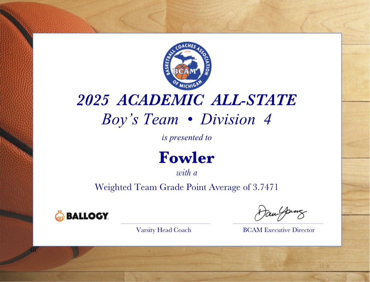 Division 4 Team Academic All-State 🦅🏀📚