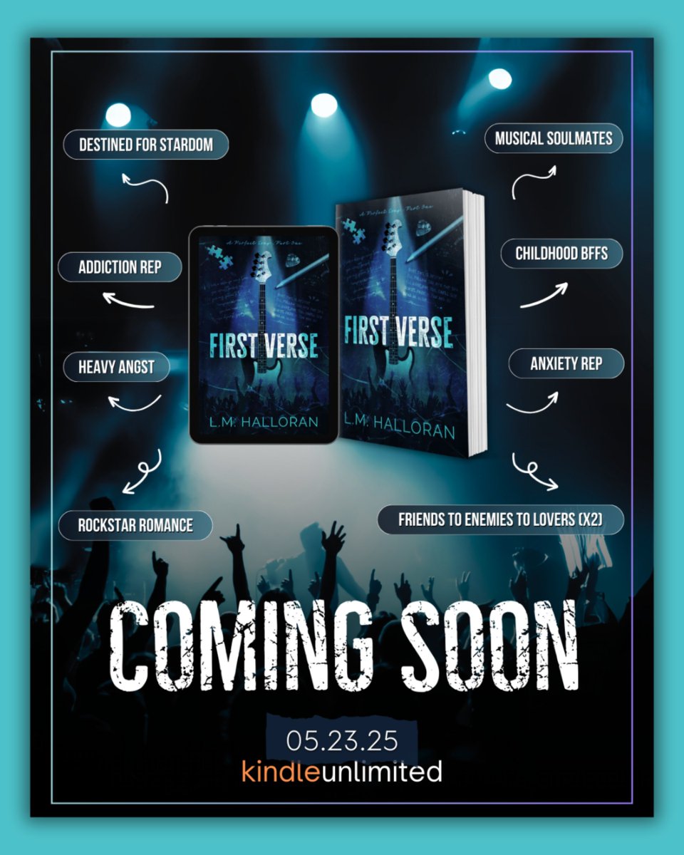 SpellboundStor1's tweet image. ✨Cover Reveal is here for A PERFECT SONG DUET by @lm.halloran! FIRST VERSE releases May 23rd and LAST CHORUS releases June 27th!
#PreOrderNow
🎸First Verse a.co/d/2OkZiGQ
🎸Last Chorus a.co/d/fC4LW2s
@theauthor.agency