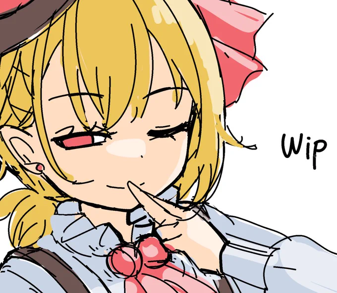 wip ちょっと雰囲気の違うルーミアちゃんを描いています