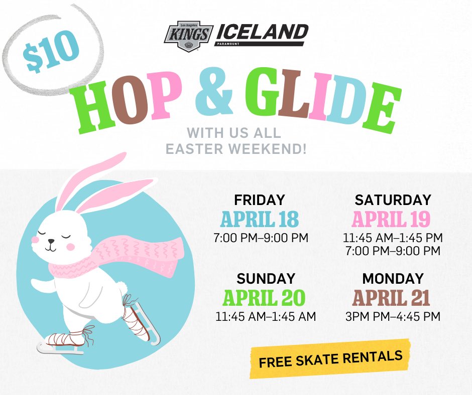Celebrate your Easter weekend on the ice! It’s the perfect way to make memories &amp; enjoy the holiday with family and friends. 🐰⛸️🧊