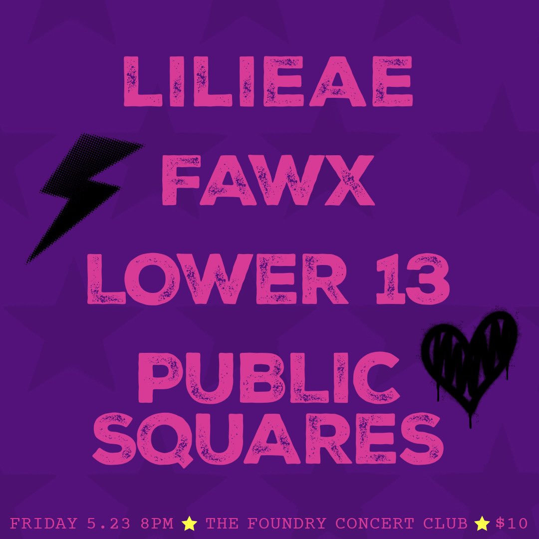 lilieaeband's tweet photo. Come one, come all, to LYD’S BIRTHDAY BASH! Featuring LILIEAE, @fawx_band, @Lower13official &amp; @SquaresPublic 🥳🎉

Save the Date 🗓️
Friday, May 23 
@FoundryCLE 
*LILIEAE plays first at 8pm 👈
Tickets coming soon! 

🎨: Michella Dilworth
#cleveland #livemusic #concert #rock https://t.co/kNg7ni8hmP