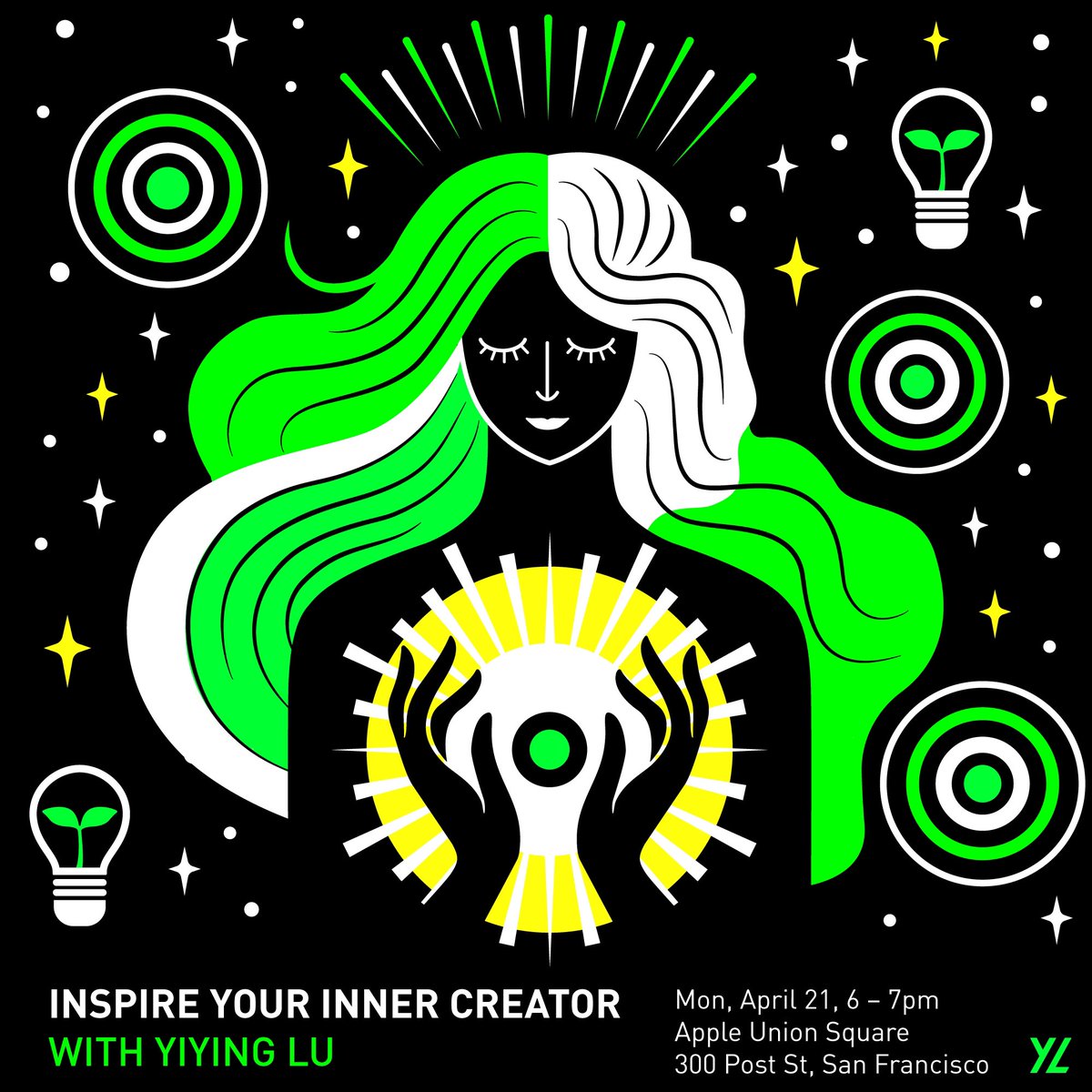 YiyingLu's tweet photo. After 6 years, I’m returning to @Apple Union Square to lead a Today at Apple session on World Creativity &amp; Innovation Day—Mon, April 21 at 6PM.

Lets explore how creativity helps us heal &amp; grow.
Free. iPads provided. ASL supported.
RSVP: https://t.co/n5JwoJm6jj https://t.co/LvdhwyOJpQ