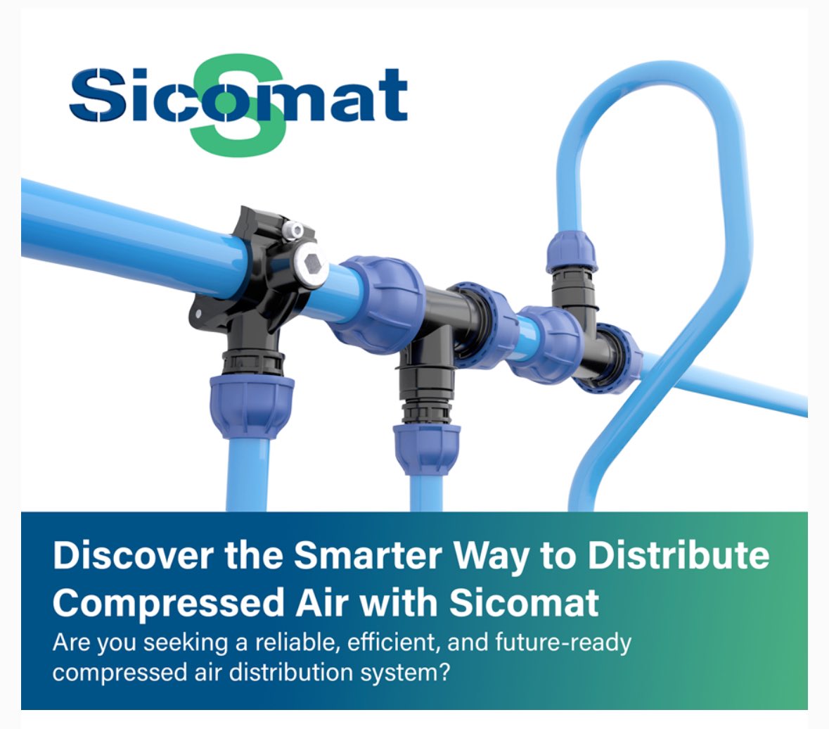 Sicomat offers an innovative solution for industrial sectors, powering pneumatic tools, automation systems, production lines, and more.
Contact us to discuss your requirements on compressed air ring main systems.