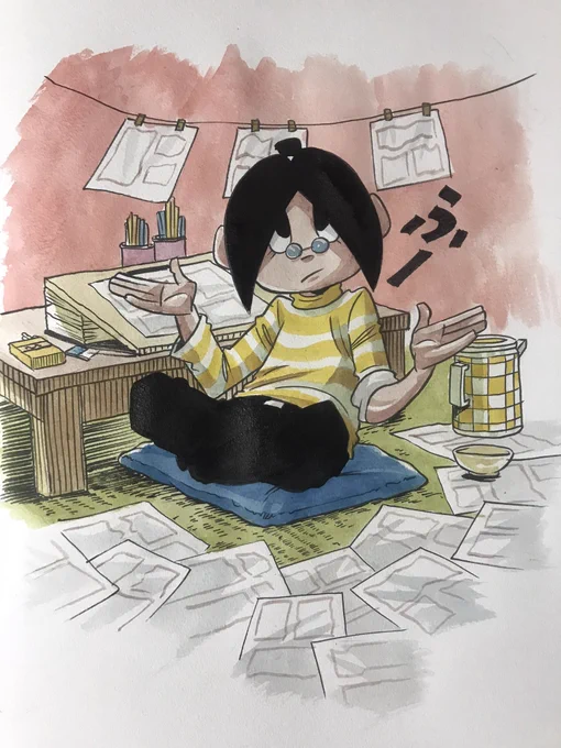  よもぎさんに妖怪化していただいたお礼によもぎさんの似顔絵描いてみました 