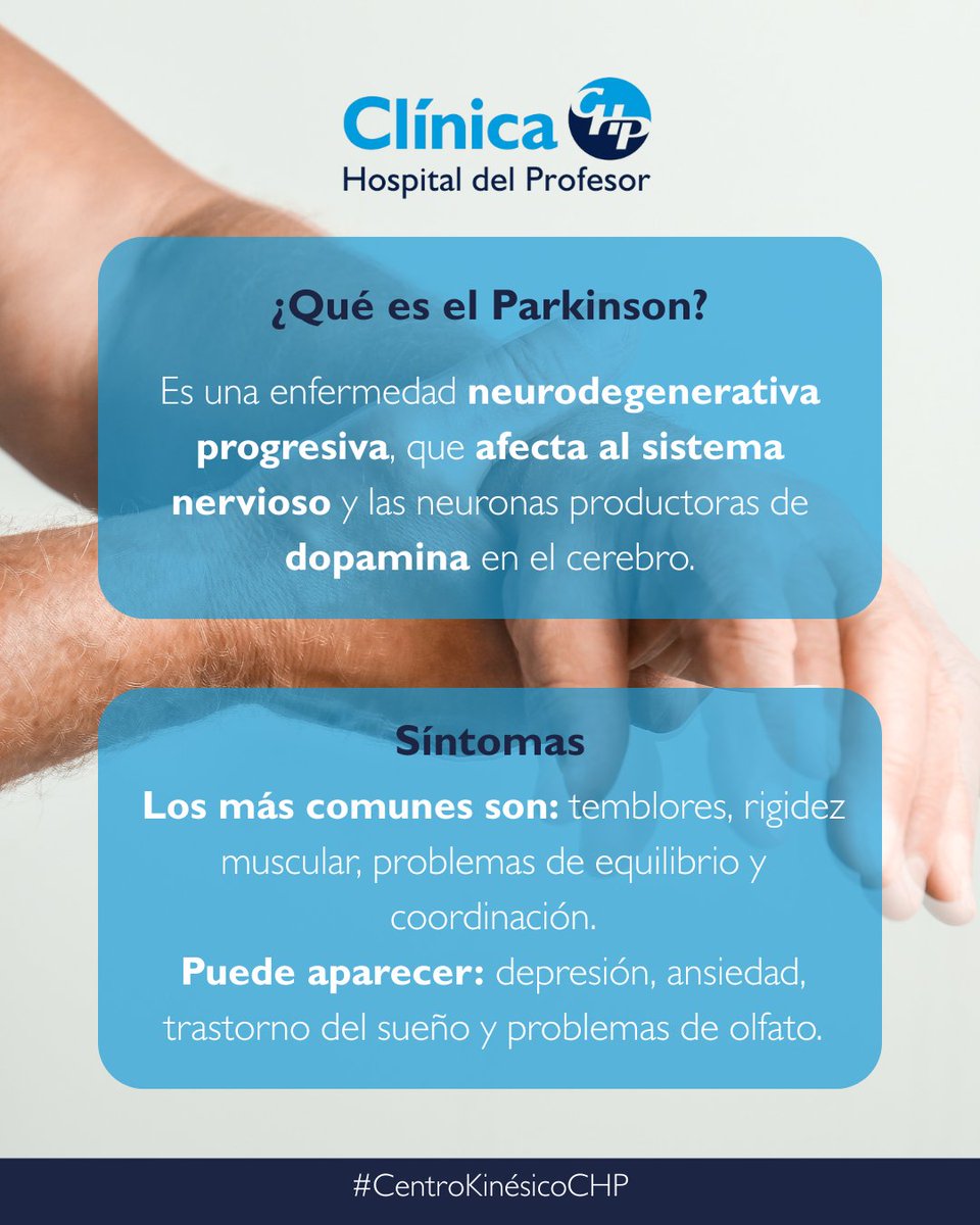 clinicadelprofe's tweet photo. 🔵Día Mundial del #Parkinson

👥 En el #CentroKinésico de #CHP, contamos con un área especializada en neurorehabilitación, diseñada para brindar una atención integral a pacientes con Parkinson.

☎️Agenda una evaluación a los teléfonos: 222996195 – 222996196 https://t.co/b8FQtOkxq6