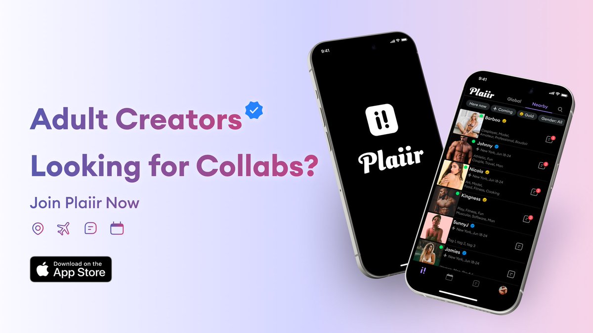 weareplaiir's tweet photo. Adult Creators, find your next collab on Plaiir! Download⬇️

https://t.co/po0jMwNpmD

#plaiirishere #contentcreator #adultcontentcreator #digitalcreator #adultcontent #supportcontentcreators #collab #onlyfans #fansly #creatornetwork #adultcreator #nsfw https://t.co/1dR5iVDXzQ