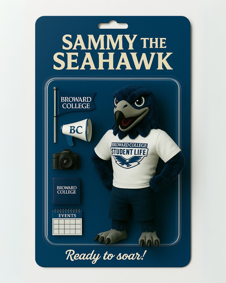 BrowardCollege's tweet photo. Coming Soon… the ultimate campus sidekick in action figure form, Sammy the Seahawk! 😉💥Equipped with school spirit, unlimited energy, and accessories for every campus mission. #BCProud #SammytheSeahawk #BrowardCollege https://t.co/0uOAX6Ry4O