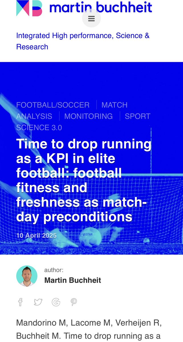 Ray Power (@power_ray) on Twitter photo Time to drop running as a KPI in elite football: football fitness & freshness
Hopefully this gets some traction in the mainstream
martin-buchheit.net/2025/04/10/503…
<a href="/mart1buch/">ᴍᴀʀᴛɪɴ ʙᴜᴄʜʜᴇɪᴛ</a> Time to drop running as a KPI in elite football: football fitness & freshness
Hopefully this gets some traction in the mainstream
martin-buchheit.net/2025/04/10/503…
<a href="/mart1buch/">ᴍᴀʀᴛɪɴ ʙᴜᴄʜʜᴇɪᴛ</a>