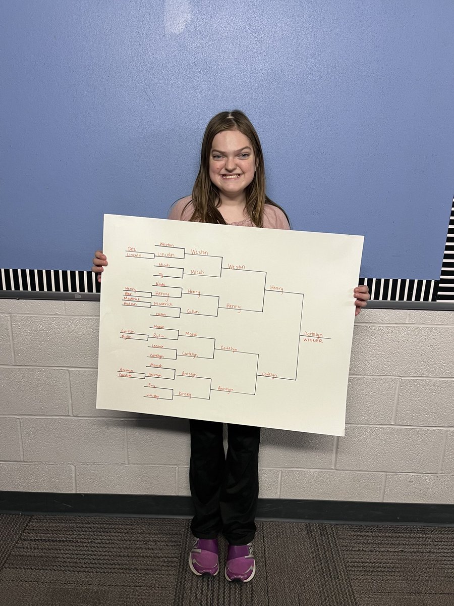 Caitelyn makes history as the first female to win the 5th grade Math Madness tournament! Over the course of the tournament she did 1,621 problems on Freckle.