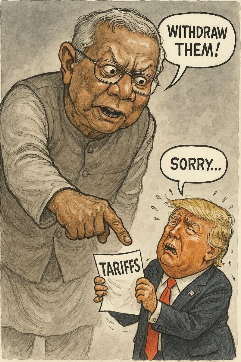 HasanMahmudTip2's tweet photo. Hilari-ous!  

@realDonaldTrump @Yunus_Centre #parody #tarriffwar #TrumpTariffs https://t.co/jThdvyGG7o