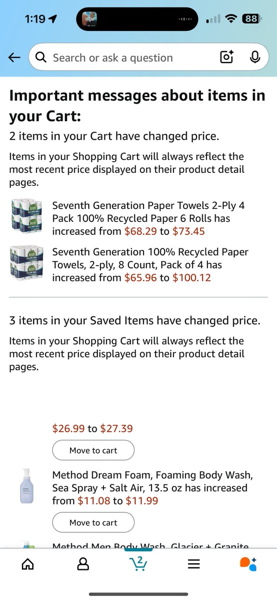 jmherbert's tweet photo. In literally just 2 days, I cannot believe how much paper towels have increased by… (SPOILER ALERT: 7.5%-52%)

Is this inflation, tariffs, panic buying—or a mix of all three? Or is there something else going on? https://t.co/JDC97JyVgF