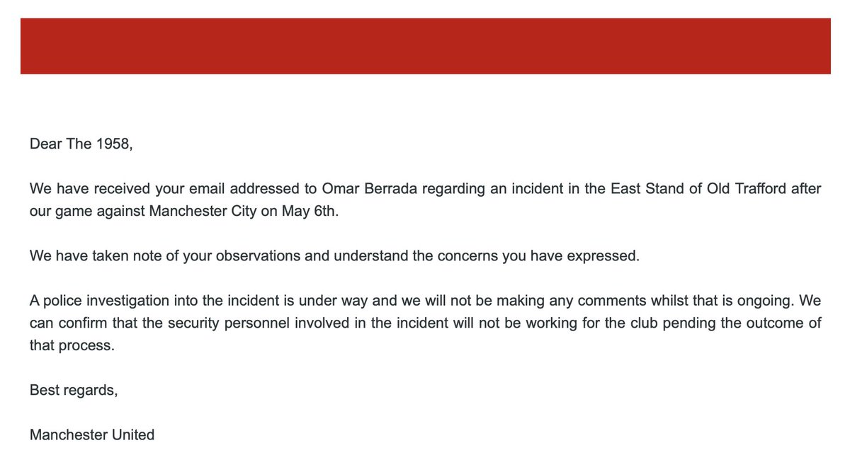 The__1958's tweet image. 🗣️Formal update from the club East Stand incident
We have received a formal update from the club regarding the incident in East stand at the derby. It is clear that attention to detail is not a strong point of our club getting the date wrong.
However, we will continue to…