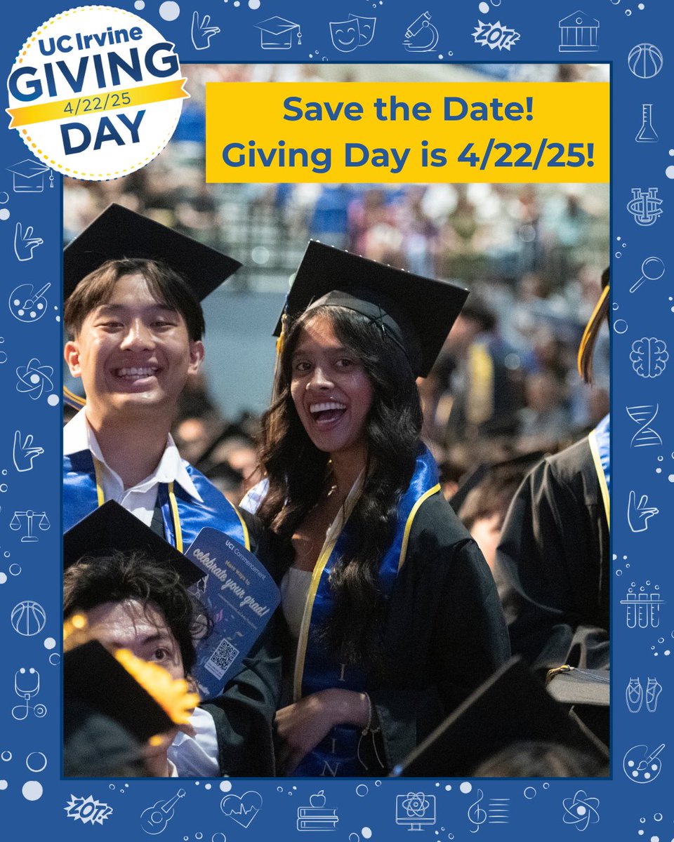 📅 Save the date: April 22 is UCI Giving Day! 🎉⁠
⁠
🎓 Support student success by donating to the DUE Dean's Excellence Fund!⁠
⁠⁠
Learn more here: givingday.uci.edu/giving-day/986…

#UCIGivingDay