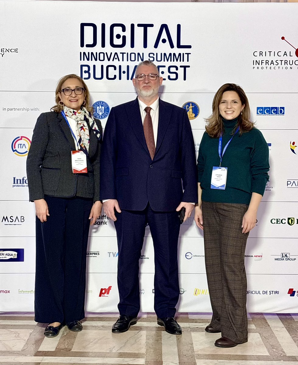 Congratulations to A. Vevera, DG of <a href="/ICIBucharest/">ICI Bucharest</a> &amp; his dedicated team w/ very informative &amp; well-attended Digital Innovation Summit 2025! Agreed to advance🇬🇪🇷🇴partnership in the fields of critical infrastructure, cyber diplomacy &amp; blockchain. <a href="/DISB_ro/">DISB</a>. <a href="/TLatsabidze/">Tamara Latsabidze</a> <a href="/MFAgovge/">MFA of Georgia</a>