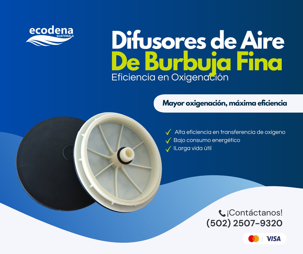 EcodenaG's tweet photo. 💨💧Máxima eficiencia en aireación
Los difusores de burbuja fina optimizan la oxigenación en plantas de tratamiento, garantizando un proceso más eficiente y ahorro energético.
✅Alta transferencia de oxígeno
✅Bajo consumo energético
✅Larga vida útil https://t.co/cFhcIOihym
